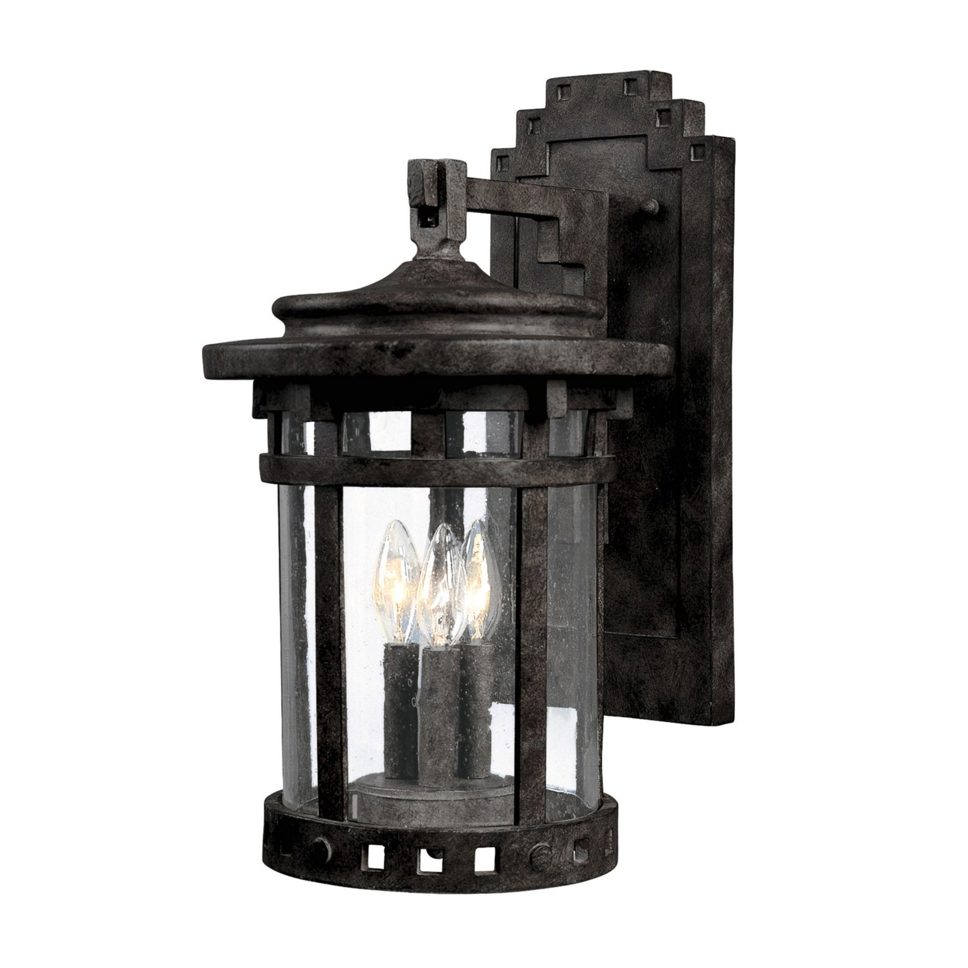 Santa Barbara DC 16" 3-Light Outdoor Wall Lantern, Sienna Finish - Bees Lighting