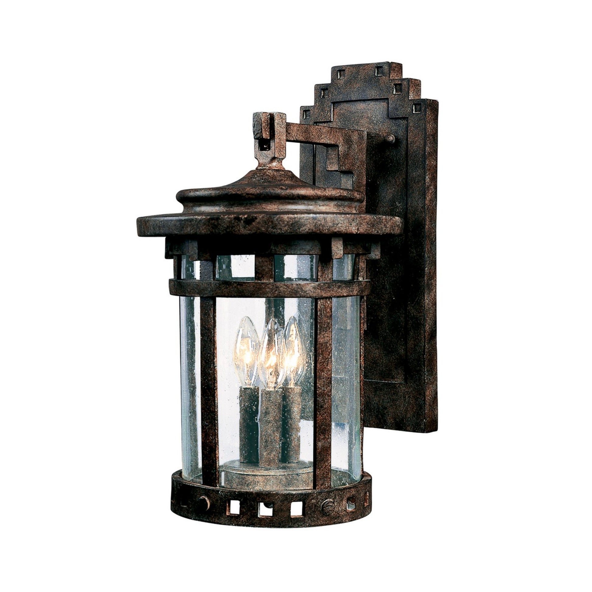 Santa Barbara DC 20" 3-Light Outdoor Wall Lantern, Sienna Finish - Bees Lighting