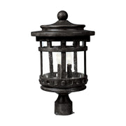 Santa Barbara DC 16" 3-Light Outdoor Pole/Post Lantern, Sienna Finish - Bees Lighting