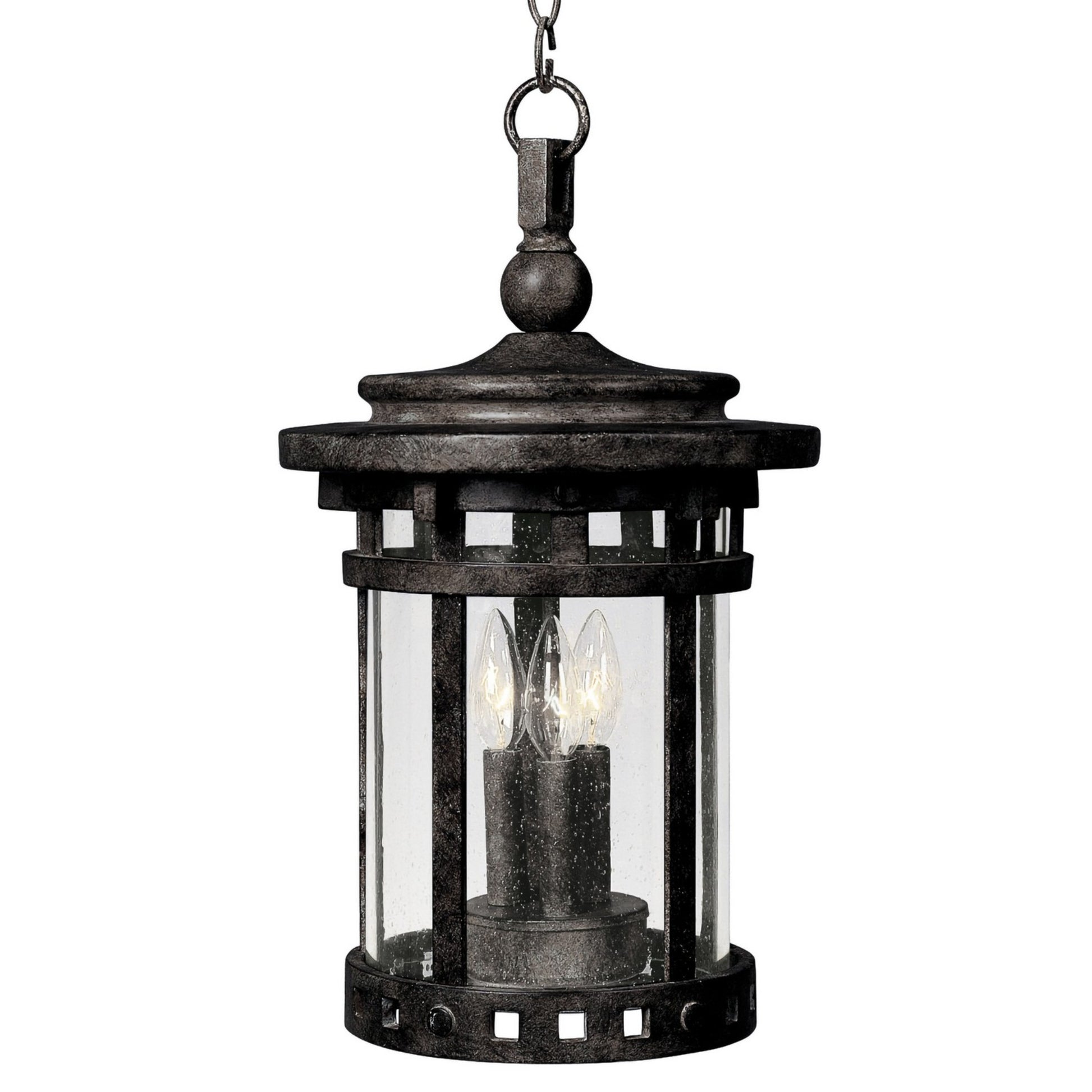 Santa Barbara DC 18" 3-Light Outdoor Hanging Lantern, Sienna Finish - Bees Lighting