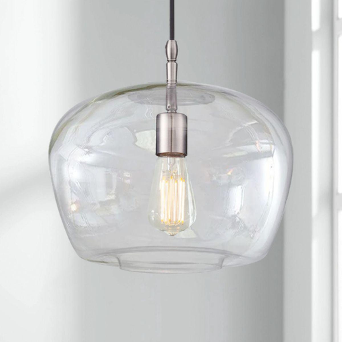 12 in. Pendant Light Brushed Nickel Finish - Bees Lighting