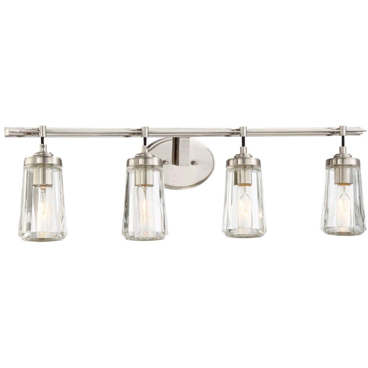 Poleis 32 in. 4 Lights Vanity Light Brushed Nickel finish - Bees Lighting