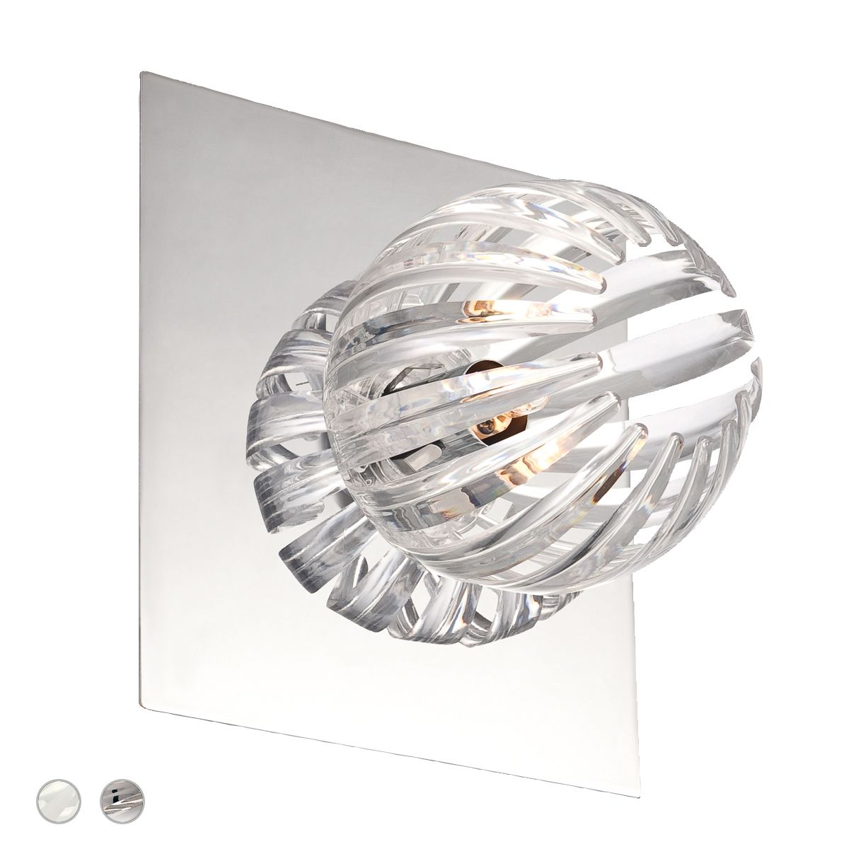 COSMO 7 in. Flush Mount Sconce Silver finish with clear shade