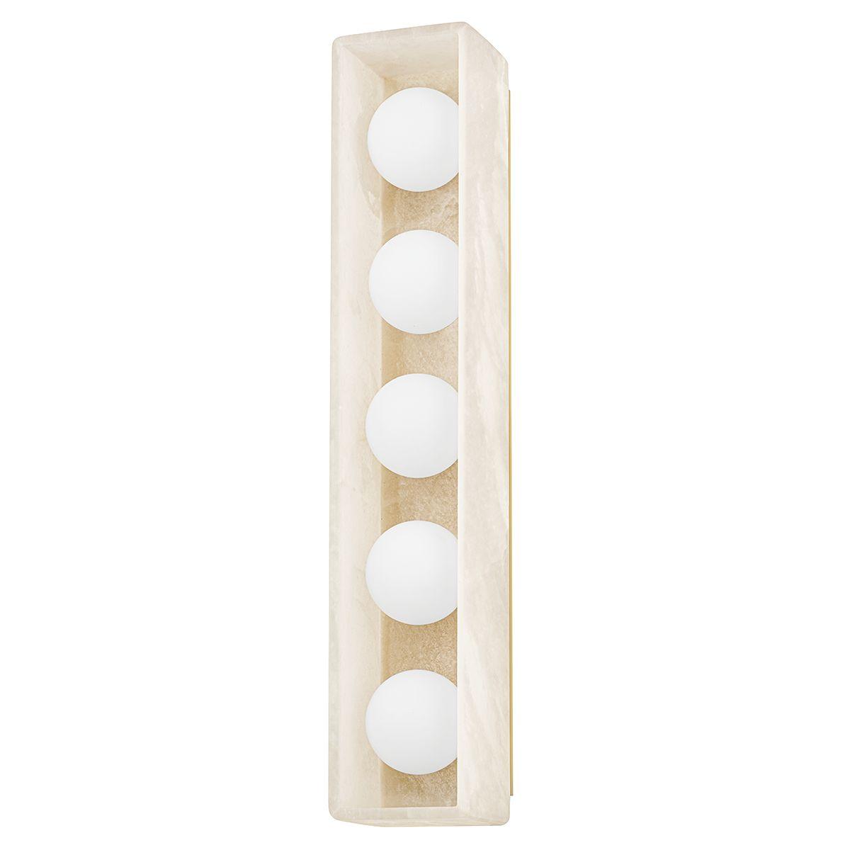 Budnick 25 In. 5 Lights LED Vanity Light Brass Finish - Bees Lighting