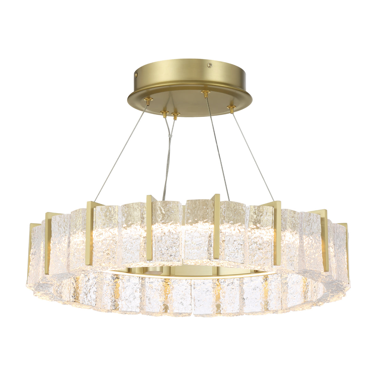 Servyn 20" 1 Light LED Semi-Flush Mount Brass Finish - Bees Lighting