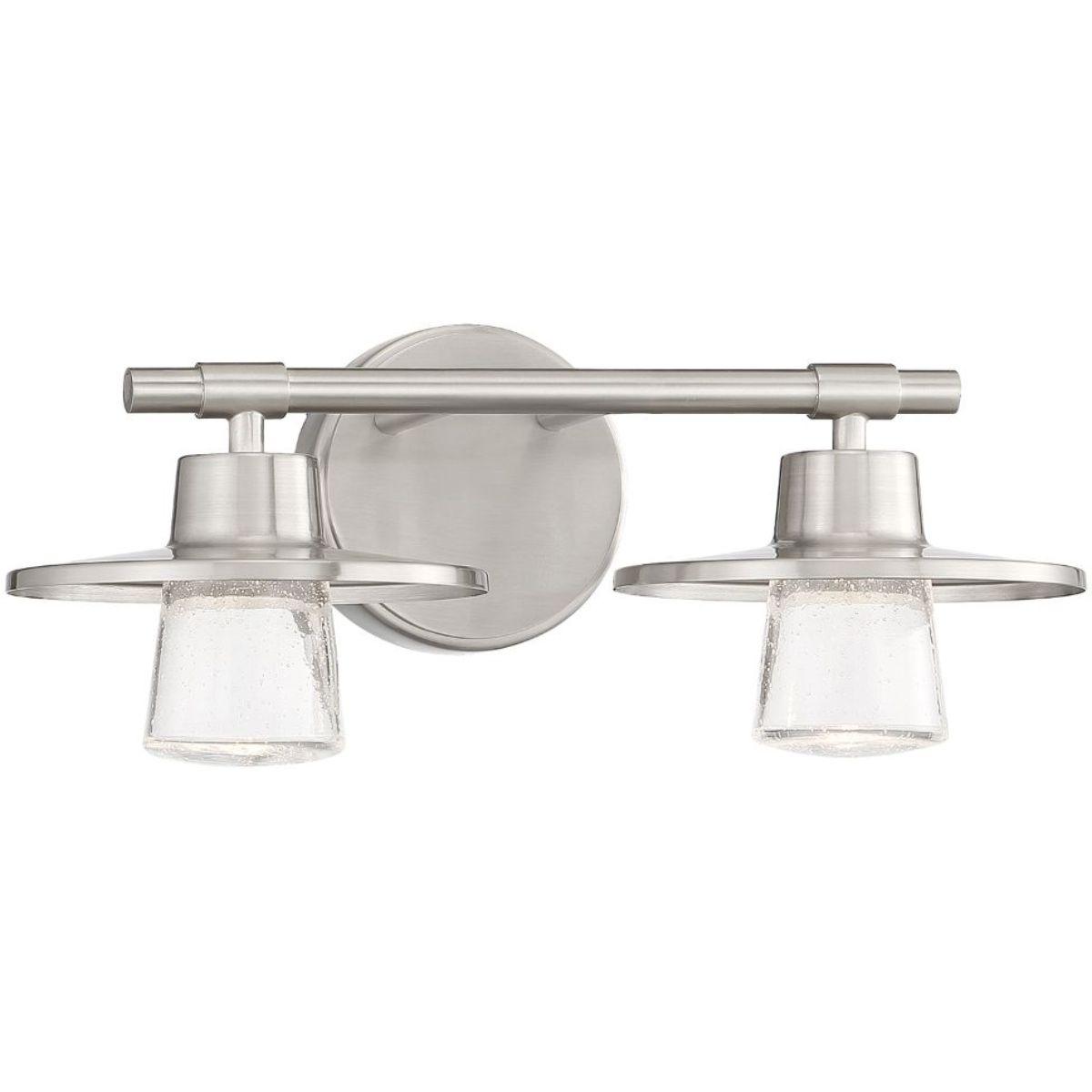 Beacon Avenue 15 in. 2 Lights LED Vanity Light Brushed Nickel finish - Bees Lighting