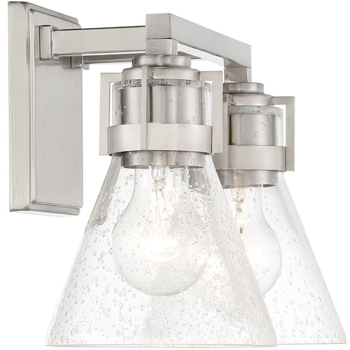 Chatham Square 15 in. 2 Lights Vanity Light Brushed Nickel finish - Bees Lighting