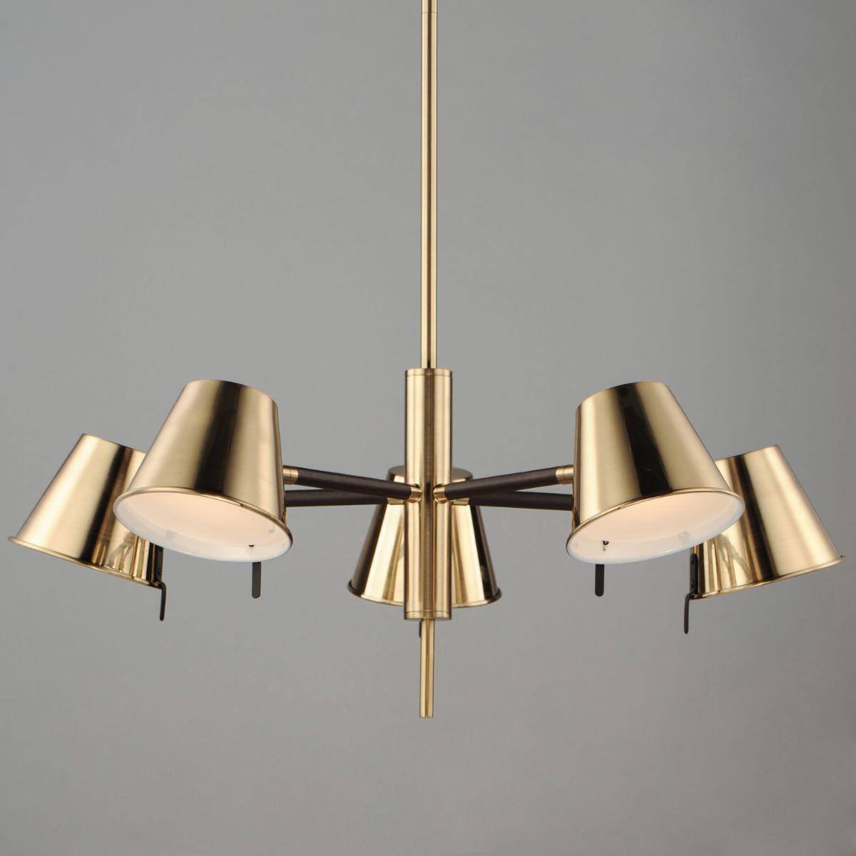 CARLO 28 in. 5 lights LED Chandelier Heritage Brass finish
