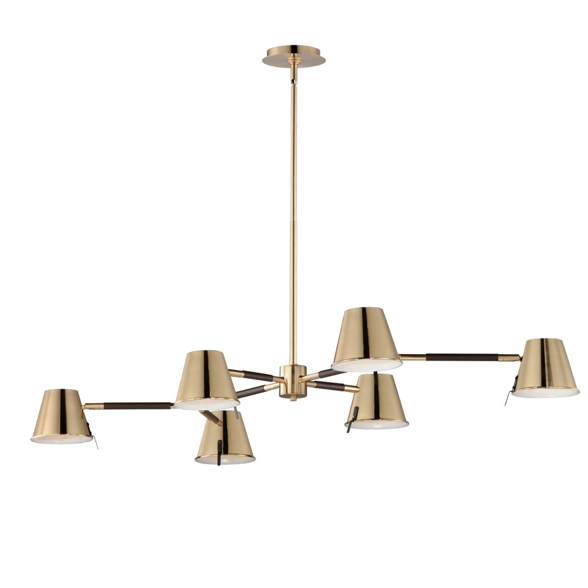CARLO 48 in. 6 lights LED Chandelier Heritage Brass finish