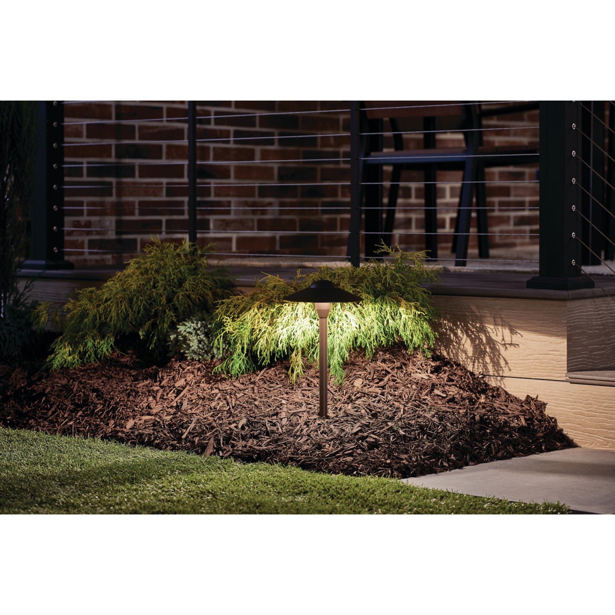 Dome Short Stem 8" Path Light, Textured Architectural Bronze - Bees Lighting