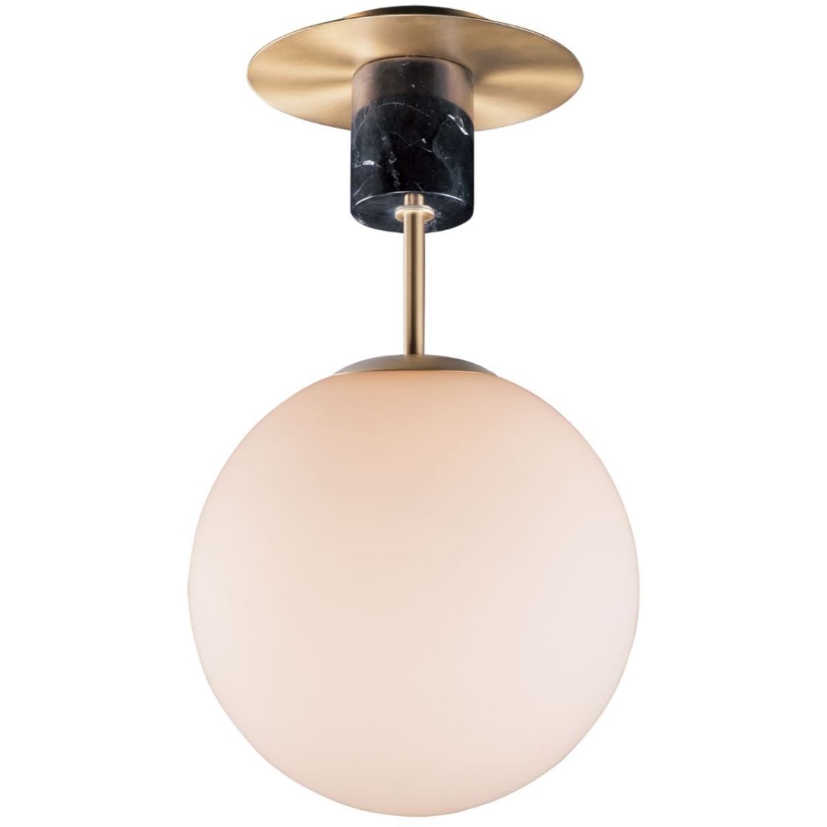 Vesper 10 in. Semi-Flush Mount Light, Satin Brass|Black - Bees Lighting