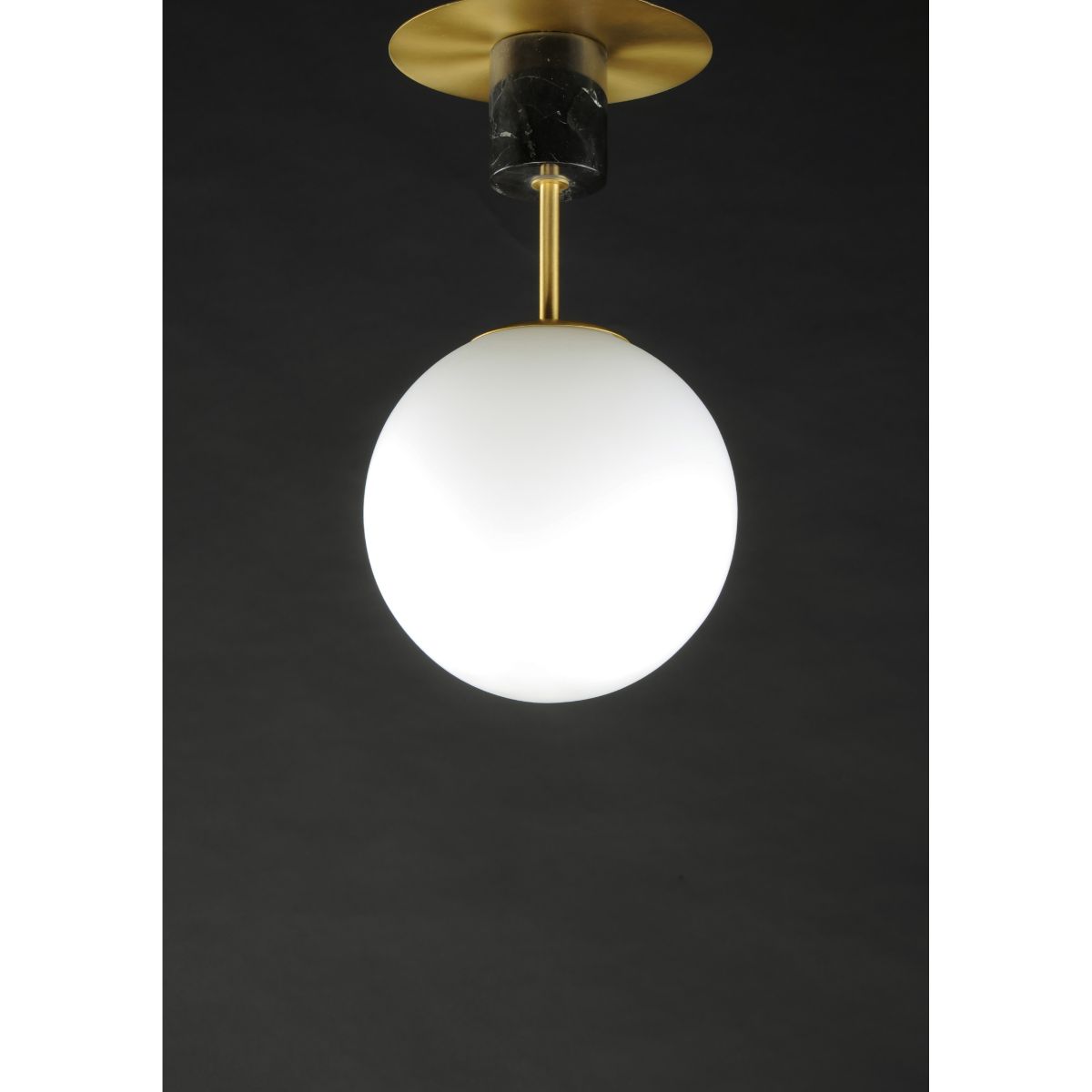Vesper 10 in. Semi-Flush Mount Light, Satin Brass|Black - Bees Lighting