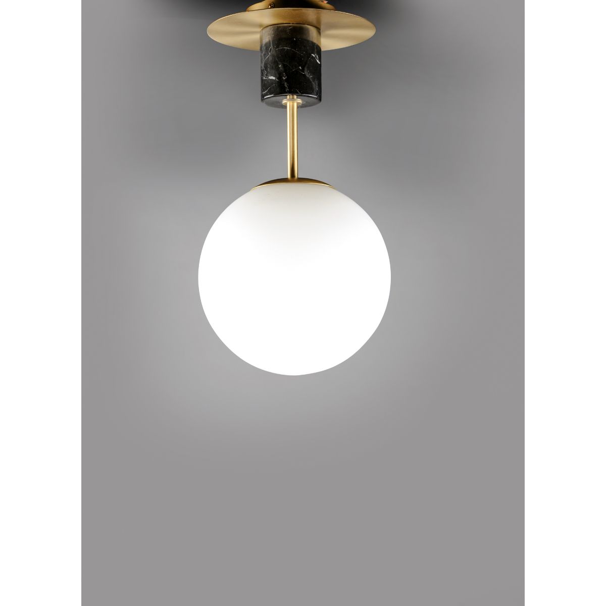 Vesper 10 in. Semi-Flush Mount Light, Satin Brass|Black - Bees Lighting