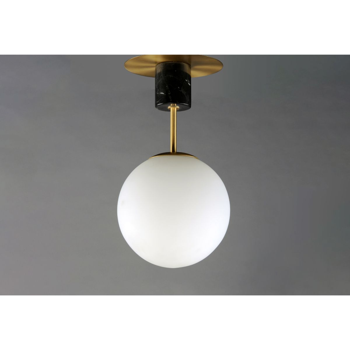 Vesper 10 in. Semi-Flush Mount Light, Satin Brass|Black - Bees Lighting