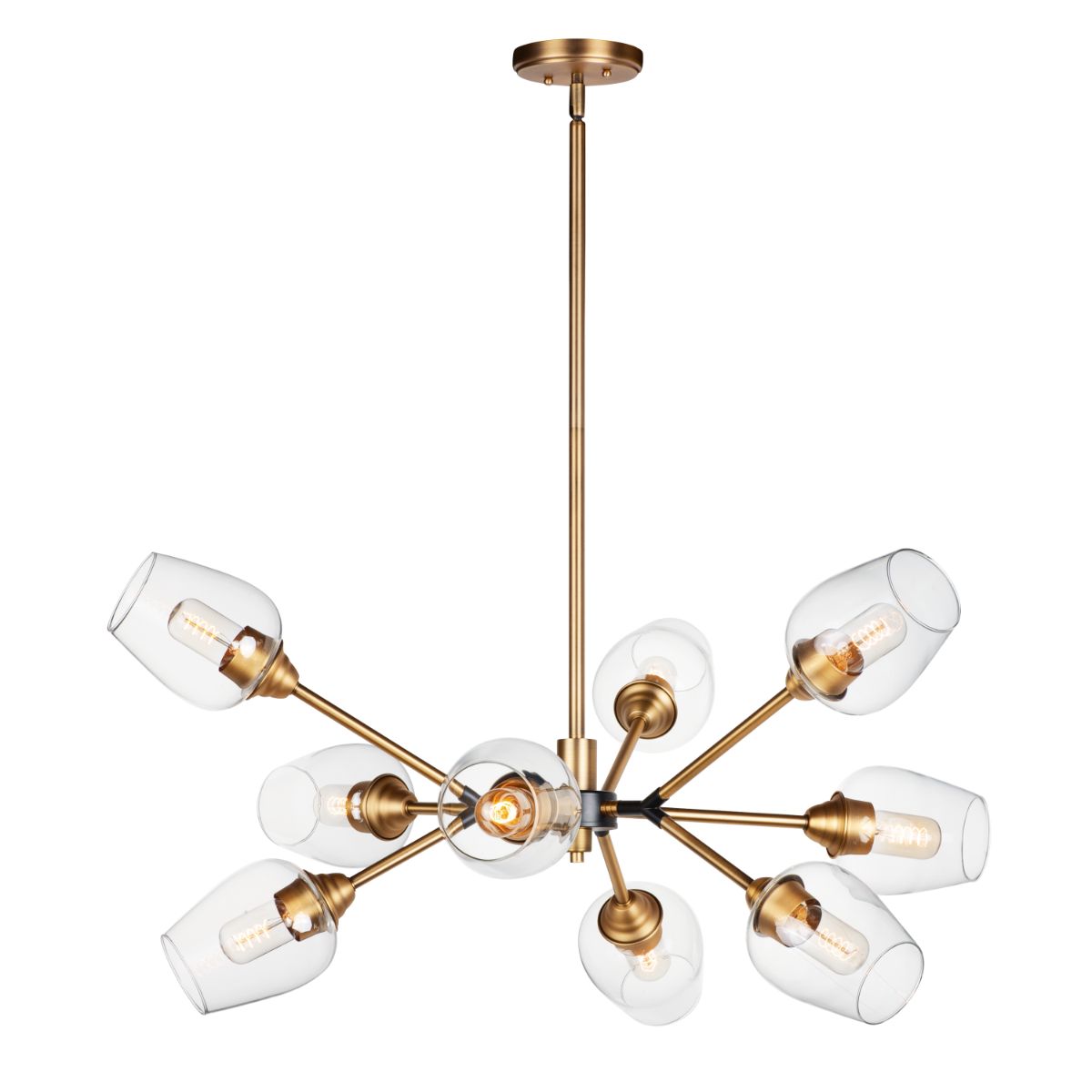 Savvy 37 in. 9 Lights Chandelier Antique Brass Finish