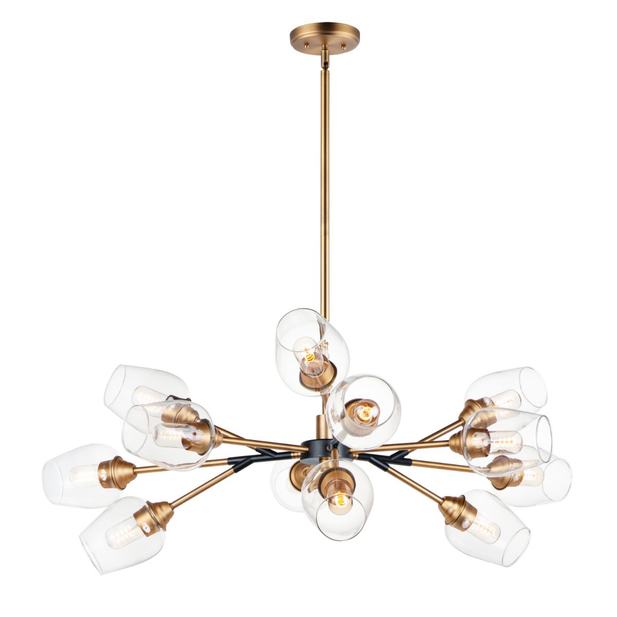 Savvy 46 in. 12 Lights Chandelier Antique Brass Finish