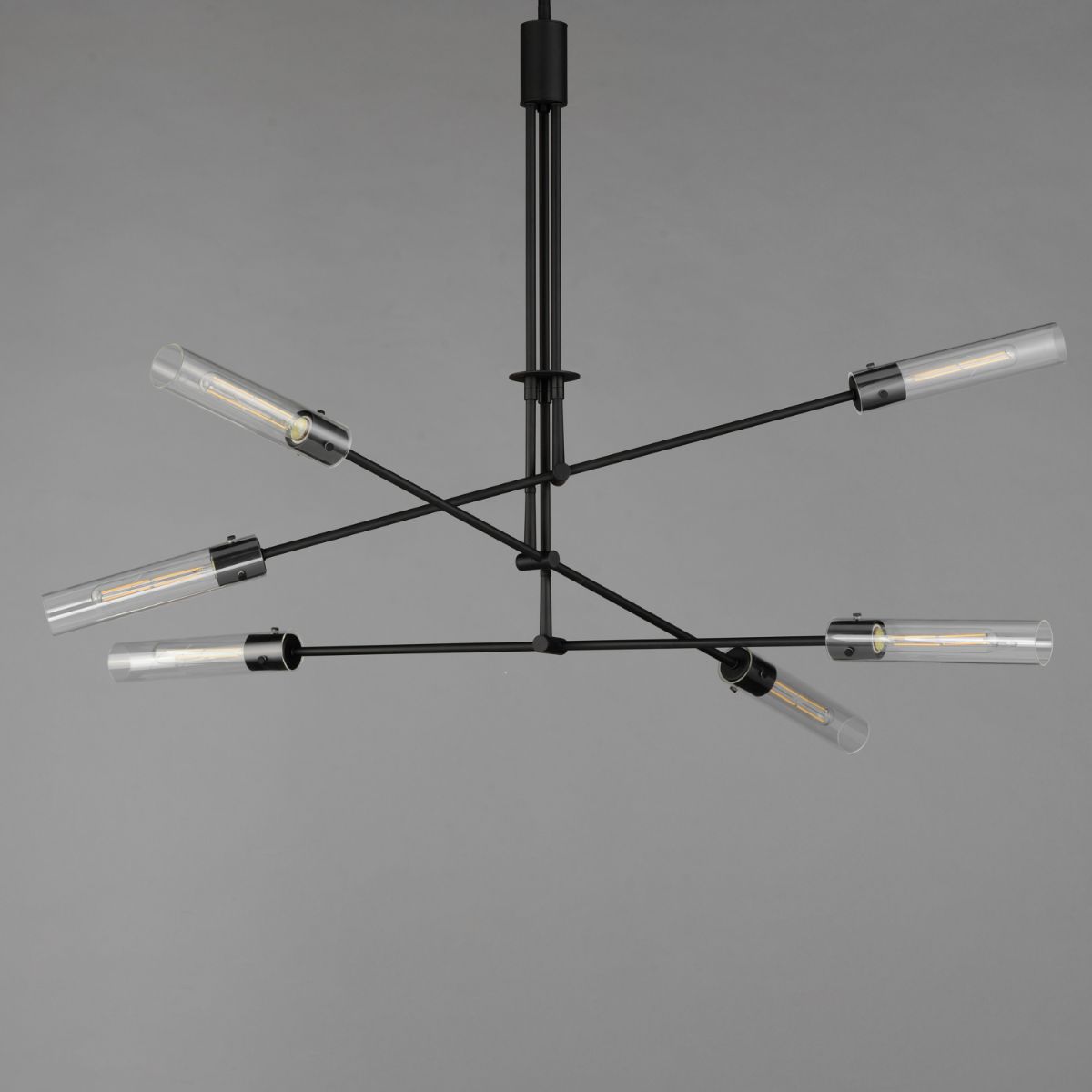 Equilibrium 60 in. 6 Lights LED Pendant Light Black Finish - Bees Lighting