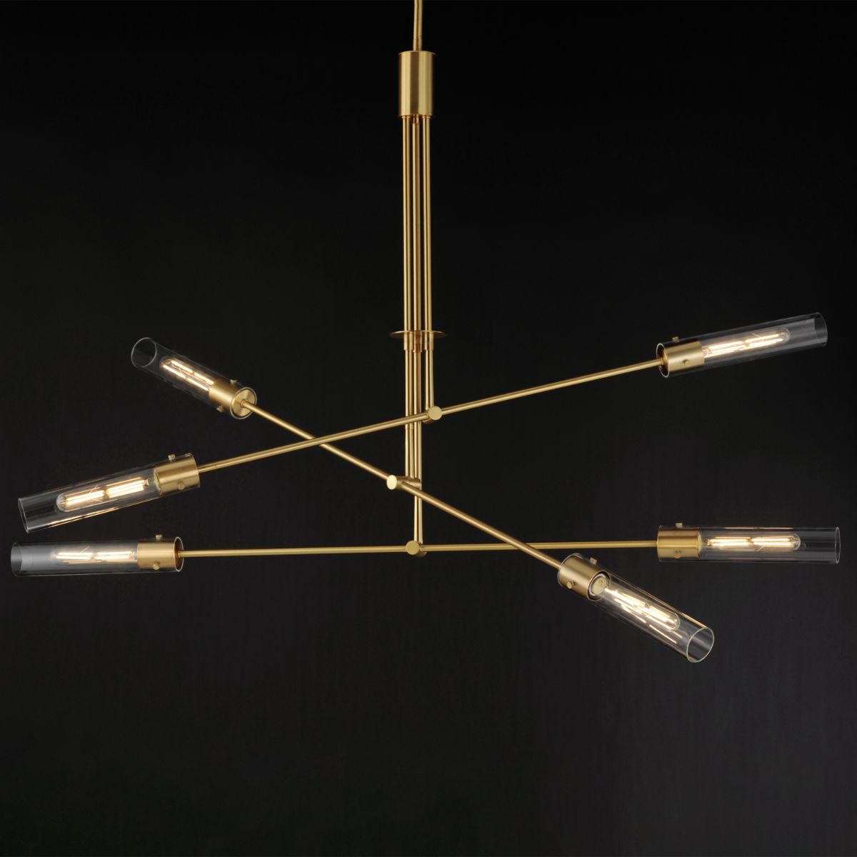 Equilibrium 60 in. 6 Lights LED Pendant Light Gold Finish - Bees Lighting