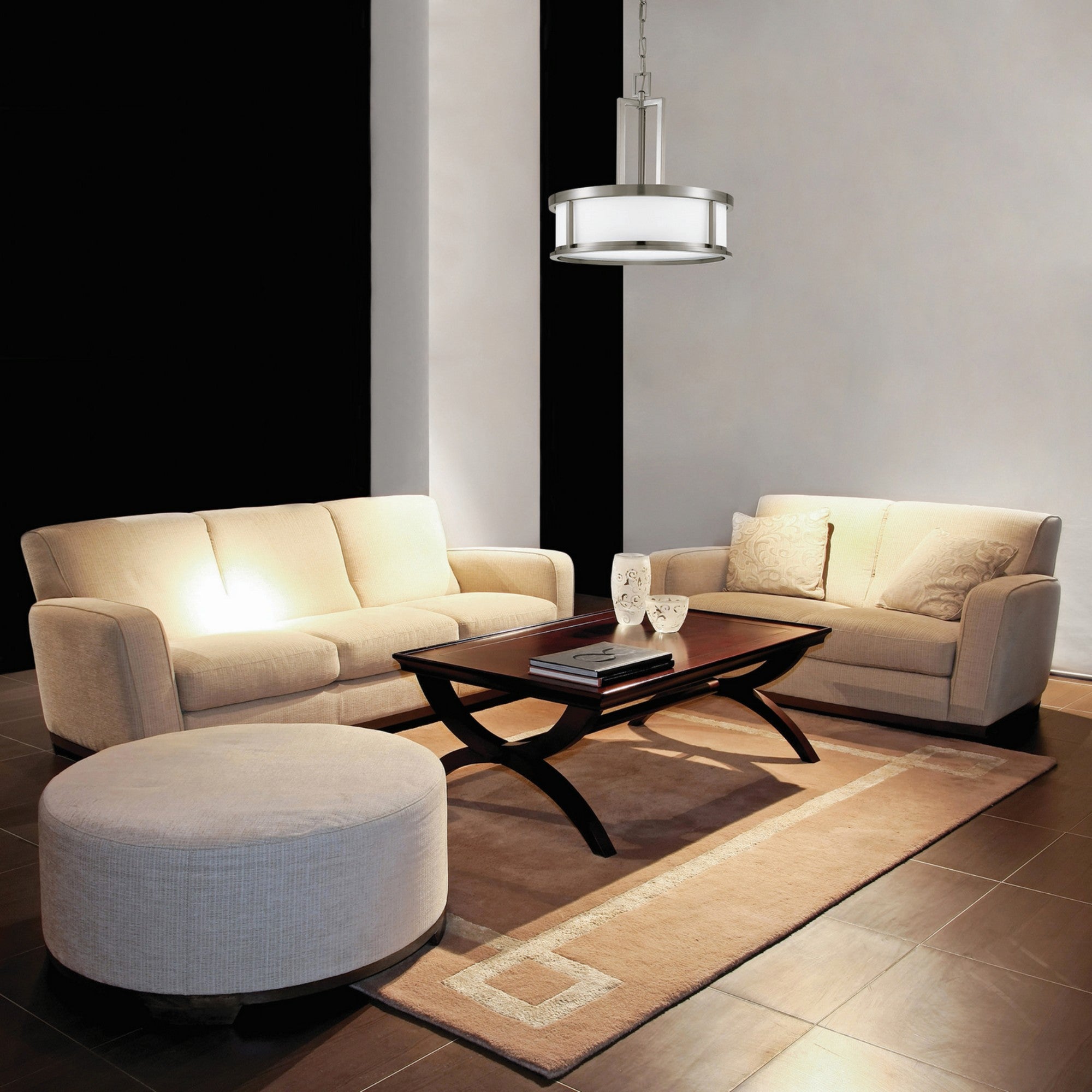 Odeon 17" 4-Light Pendant, Brushed Nickel Finish - Bees Lighting