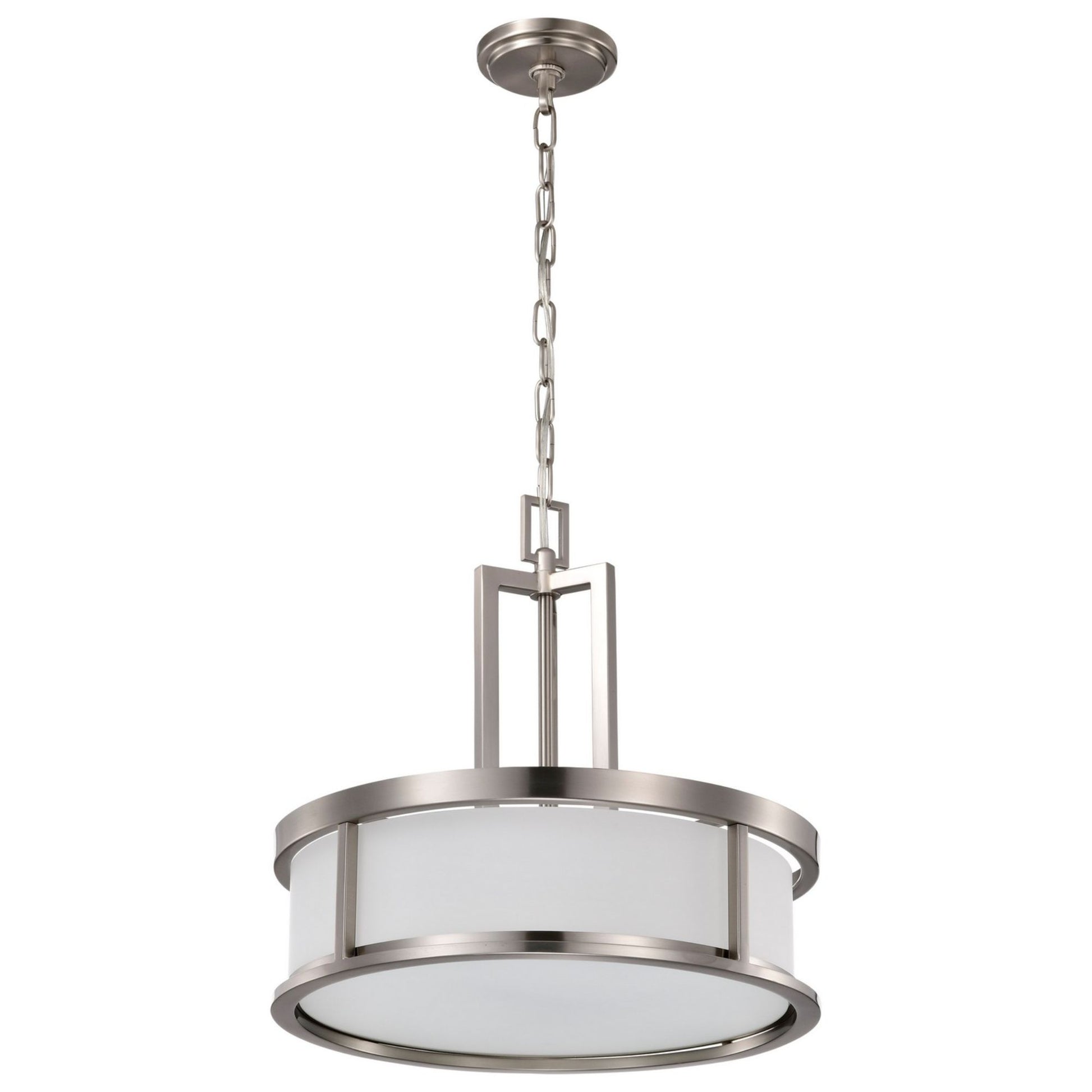 Odeon 17" 4-Light Pendant, Brushed Nickel Finish - Bees Lighting