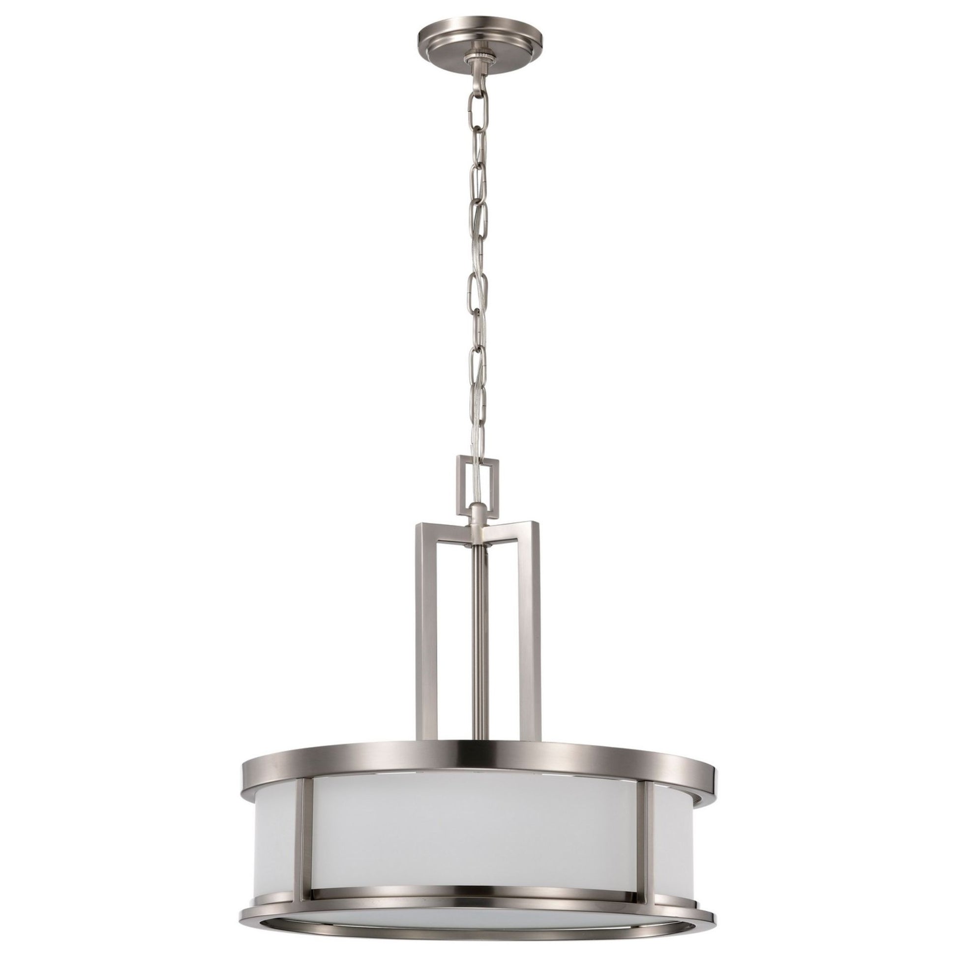 Odeon 17" 4-Light Pendant, Brushed Nickel Finish - Bees Lighting