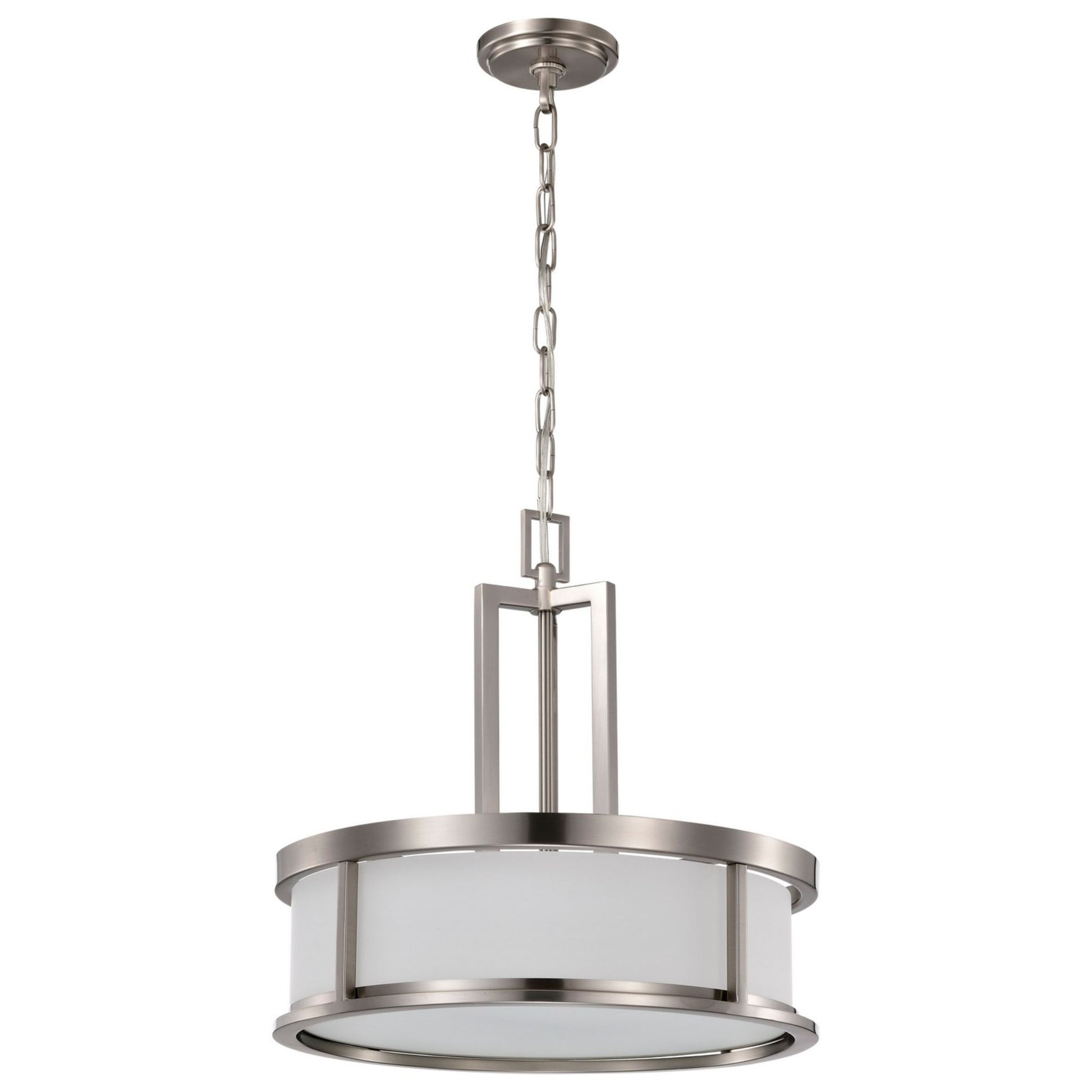 Odeon 17" 4-Light Pendant, Brushed Nickel Finish - Bees Lighting