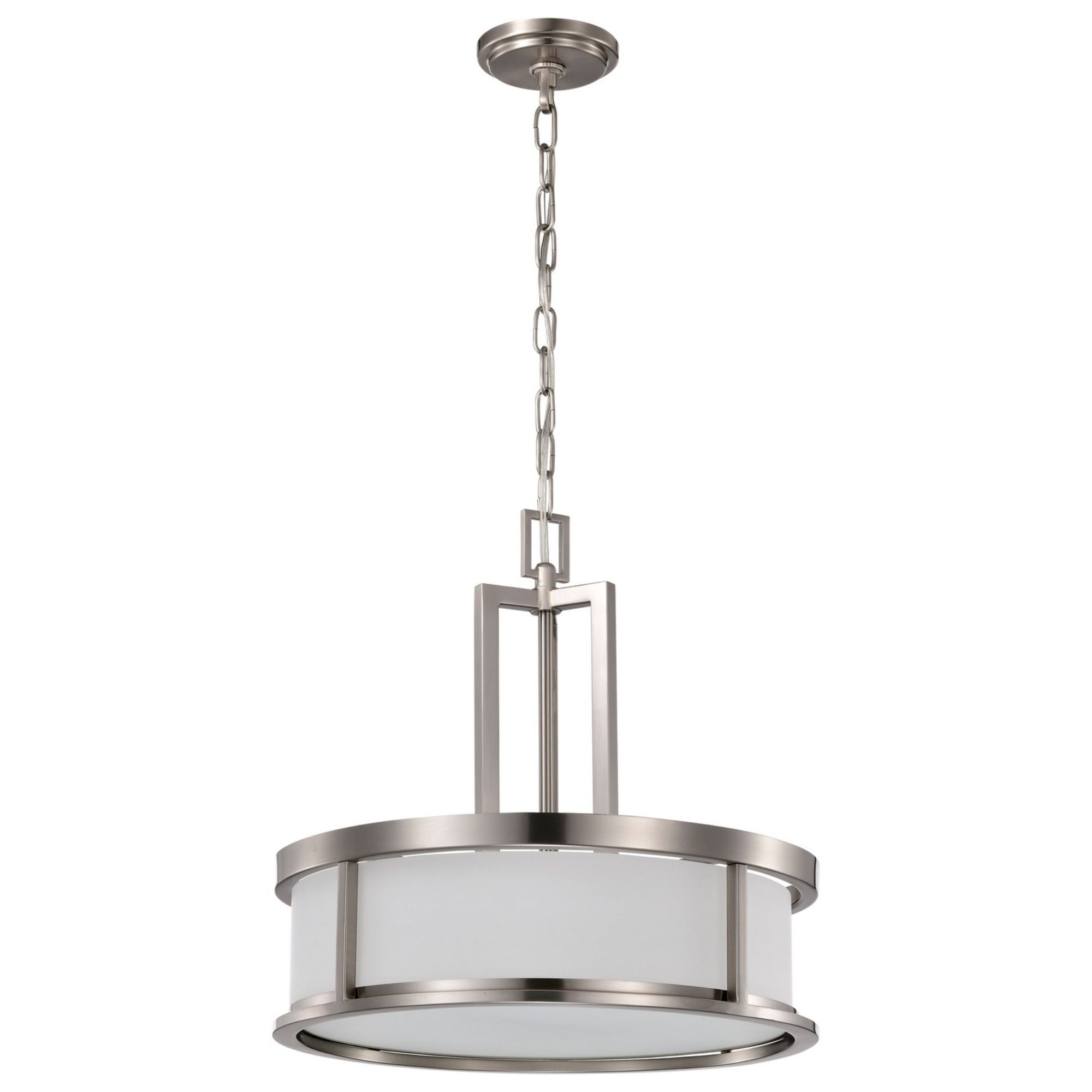 Odeon 17" 4-Light Pendant, Brushed Nickel Finish - Bees Lighting