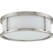 Odeon 15" 3-Light Flush Mount, Brushed Nickel Finish - Bees Lighting