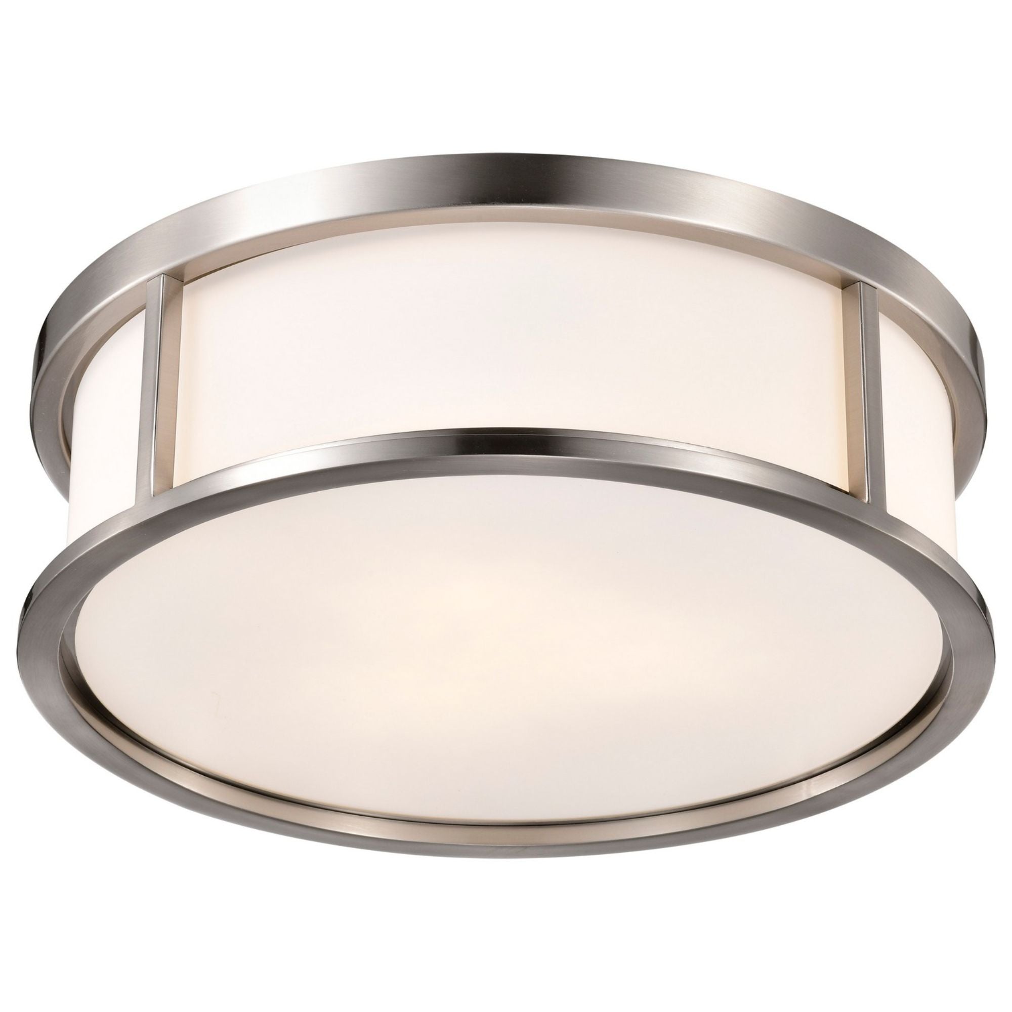Odeon 17" 3-Light Flush Mount, Brushed Nickel Finish - Bees Lighting
