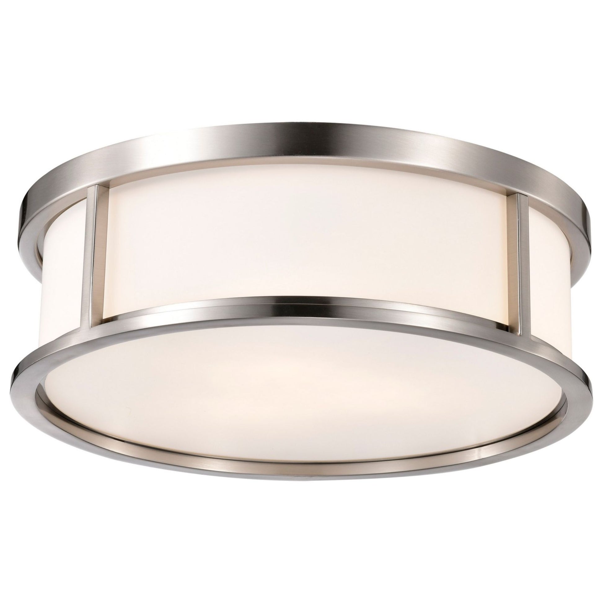 Odeon 17" 3-Light Flush Mount, Brushed Nickel Finish - Bees Lighting