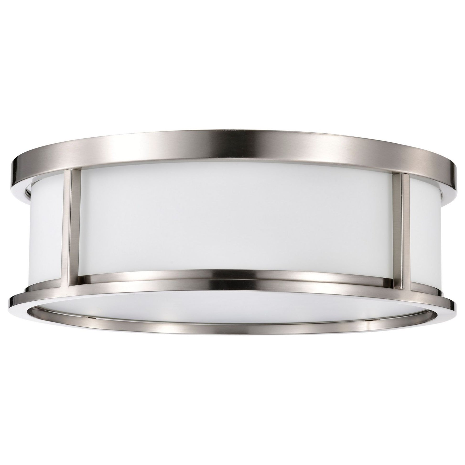 Odeon 17" 3-Light Flush Mount, Brushed Nickel Finish - Bees Lighting