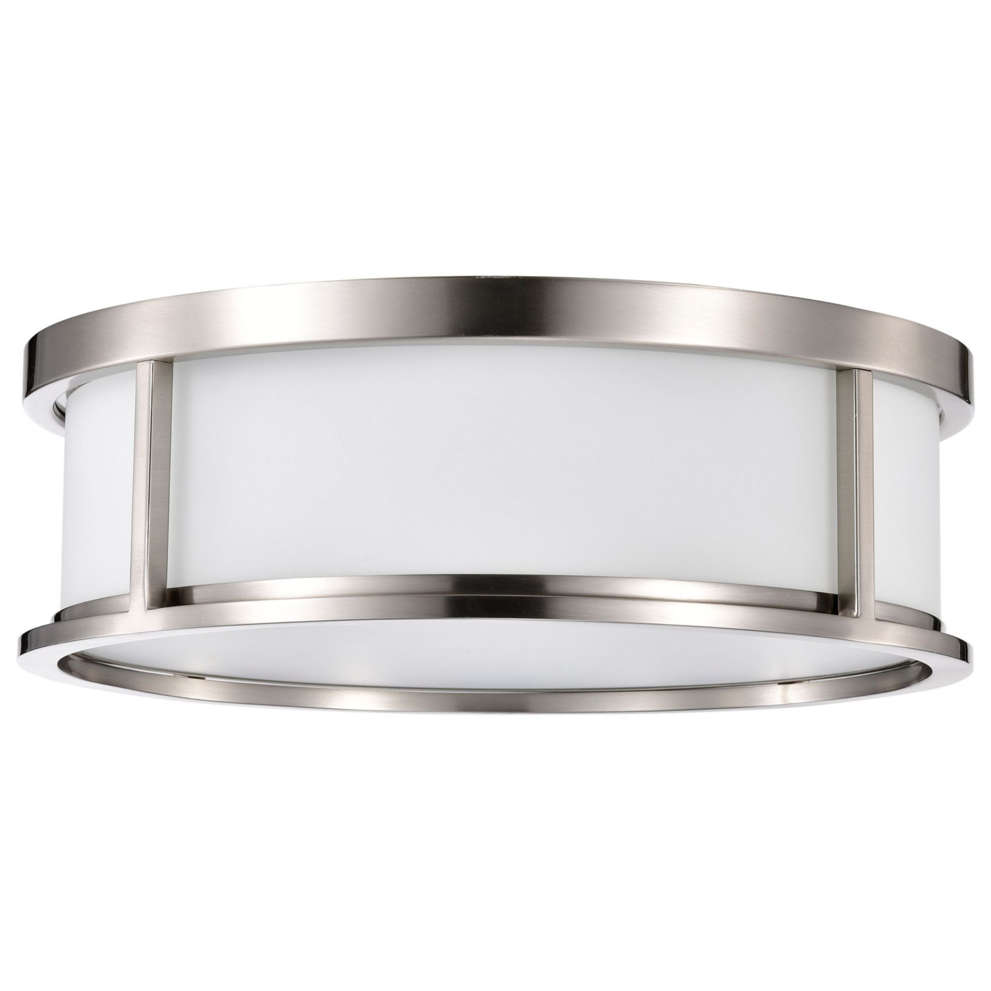 Odeon 17" 3-Light Flush Mount, Brushed Nickel Finish - Bees Lighting