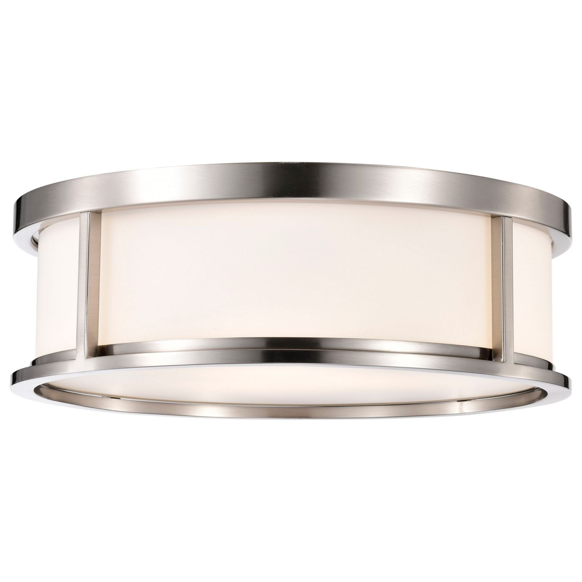 Odeon 17" 3-Light Flush Mount, Brushed Nickel Finish - Bees Lighting