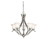 Dover 24" 5-Light Chandelier, Brushed Nickel Finish - Bees Lighting