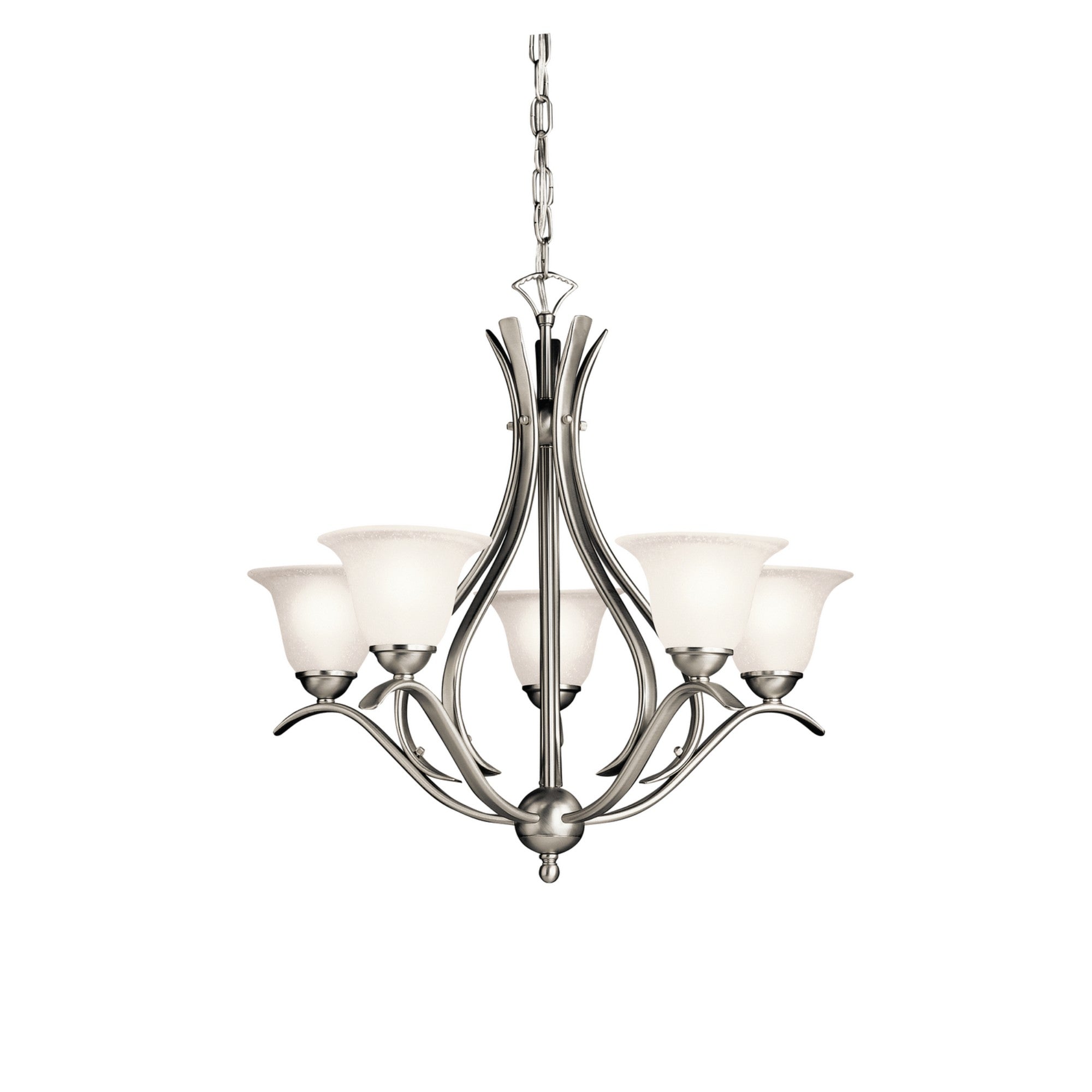 Dover 24" 5-Light Chandelier, Brushed Nickel Finish - Bees Lighting