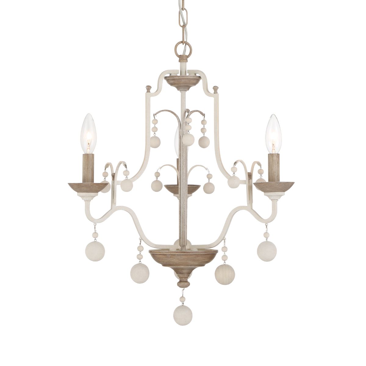 Colonial Charm 21 In. 3 Lights Semi flush Mount Light White Finish