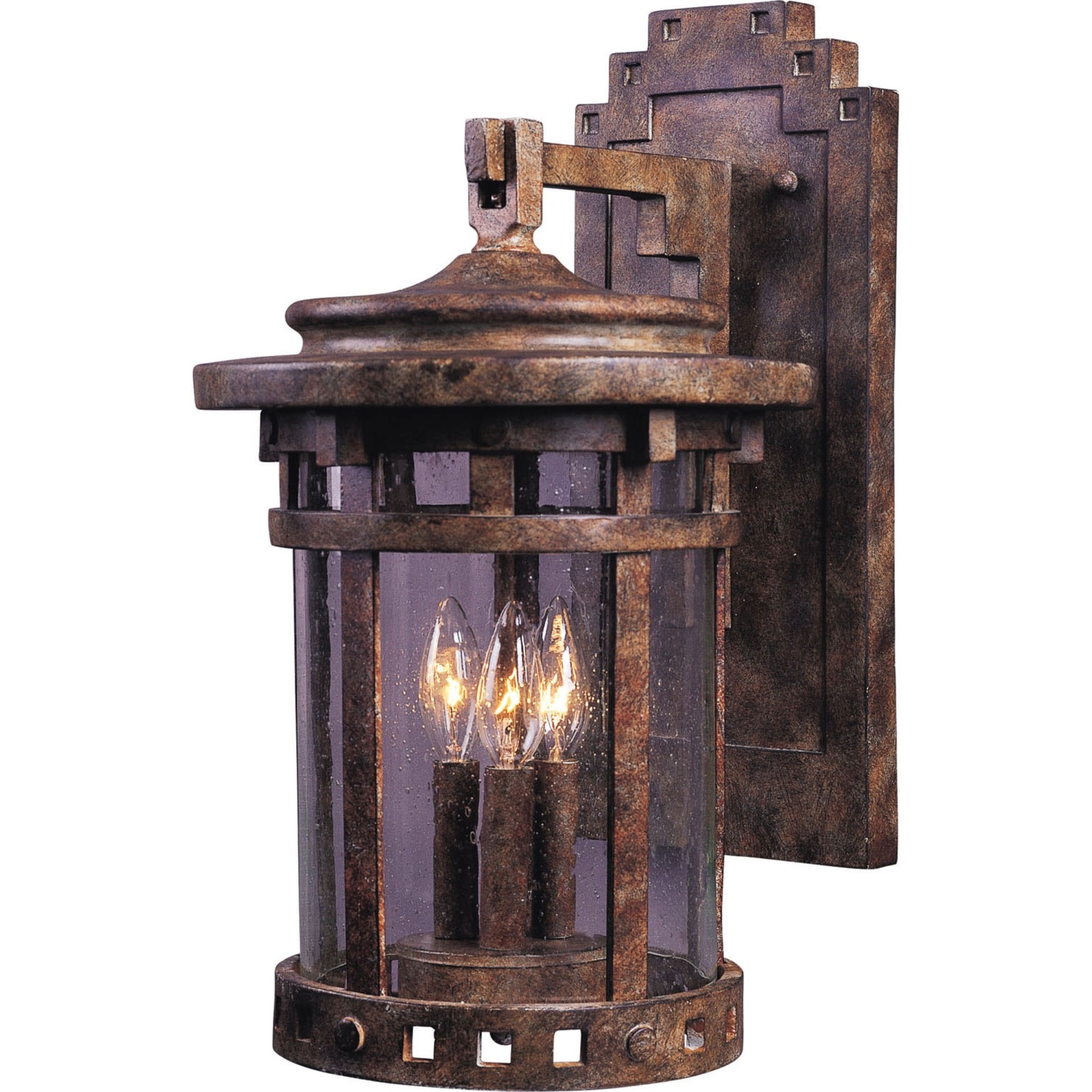 Santa Barbara VX 20" 3-Light Outdoor Wall Lantern, Sienna Finish - Bees Lighting