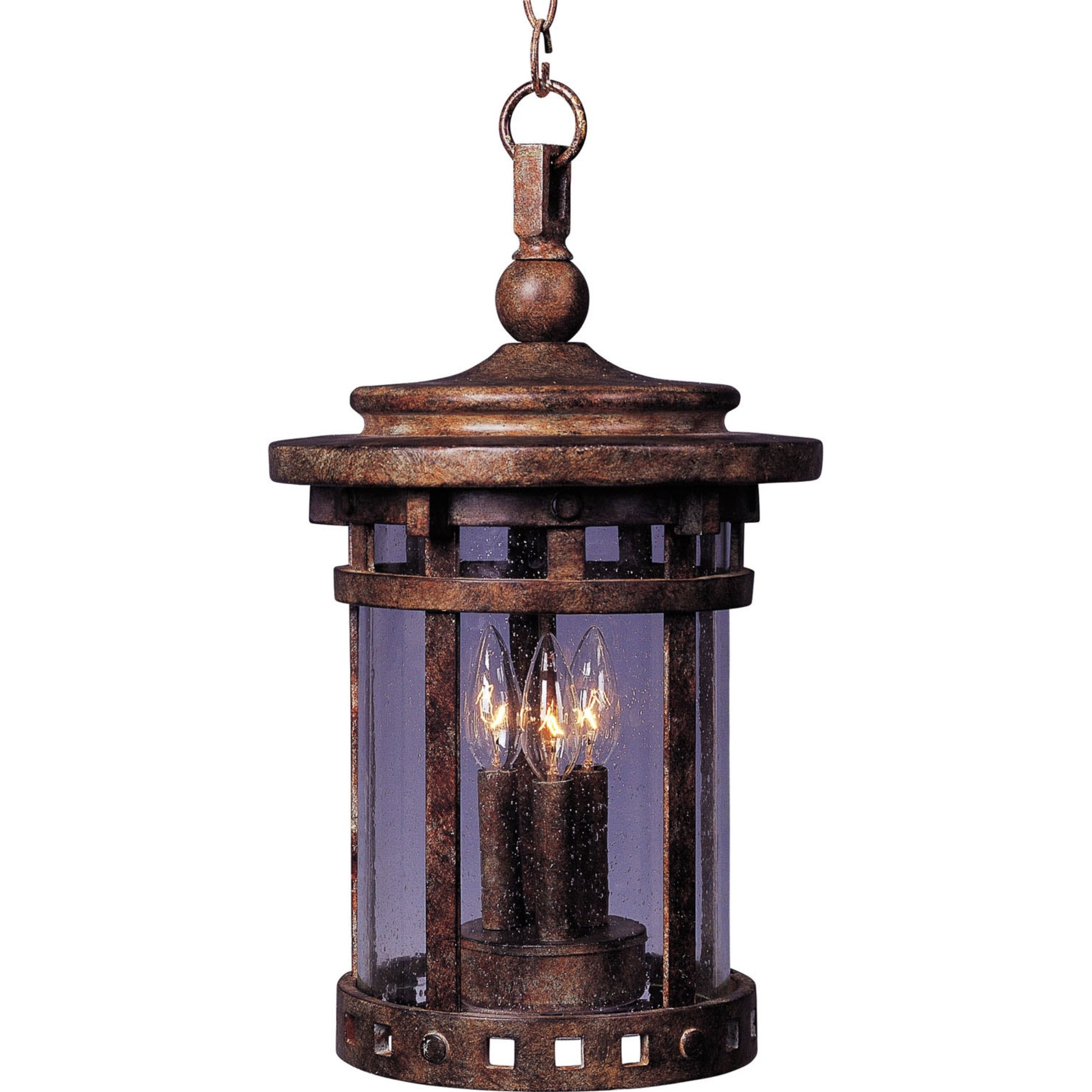 Santa Barbara VX 20" 3-Light Outdoor Hanging Lantern, Sienna Finish - Bees Lighting