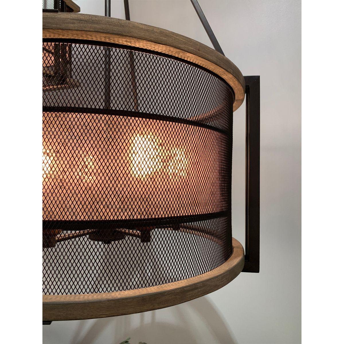 Boundry 24 in. 6 Lights Chandelier, Black Finish
