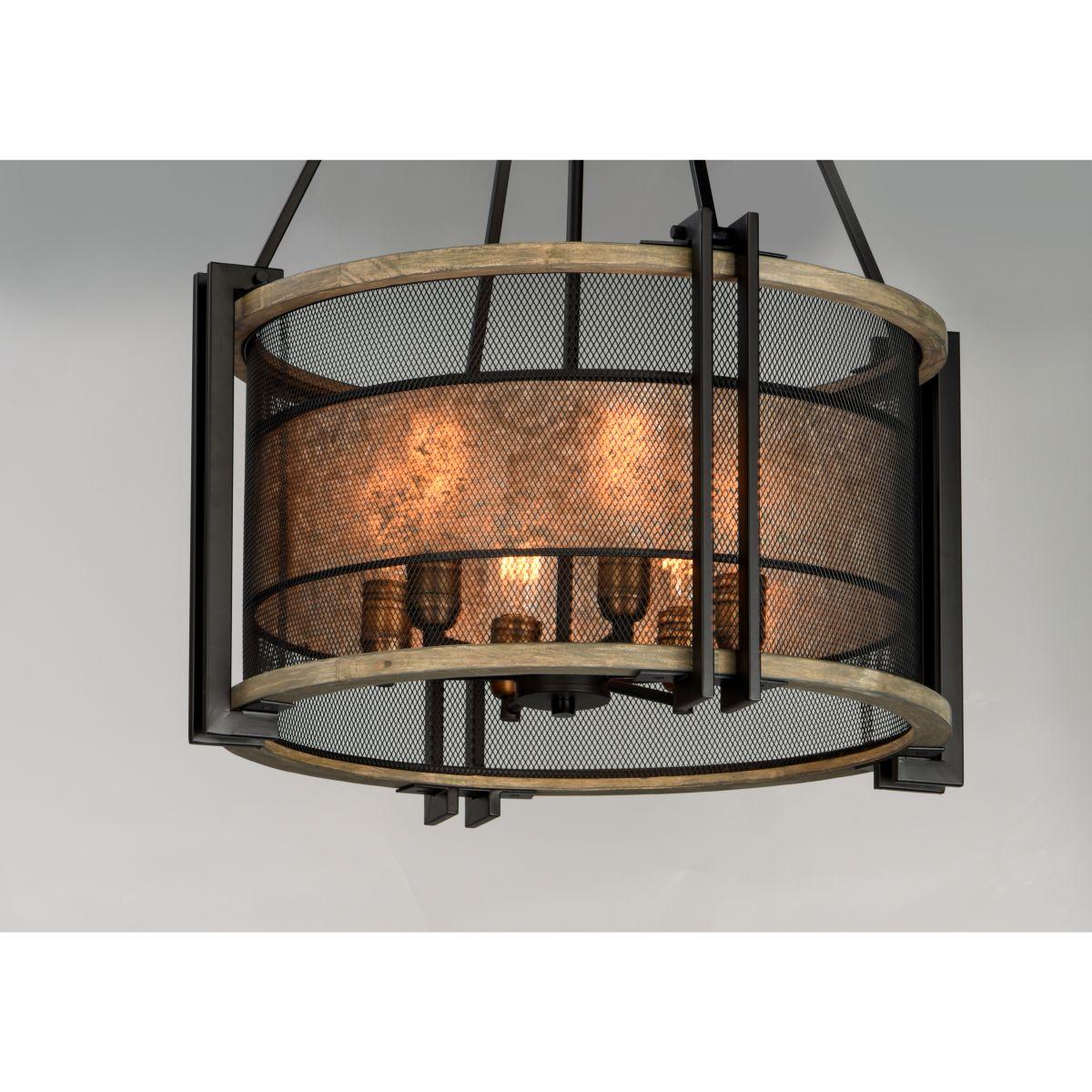 Boundry 24 in. 6 Lights Chandelier, Black Finish