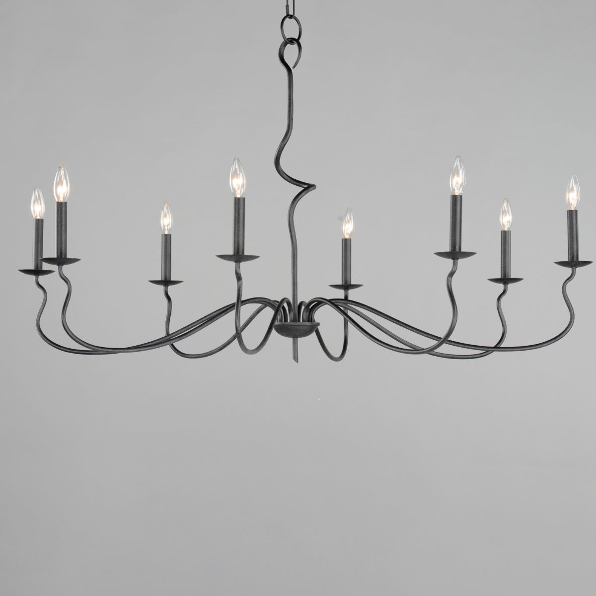 Padrona 49 in. 8 lights Chandelier Black Oxide finish