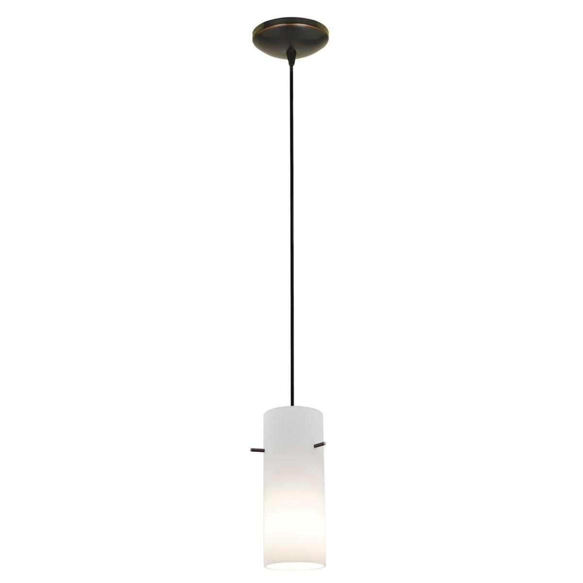 Cylinder 4 in. Mini Pendant Light Opal Glass - Bees Lighting
