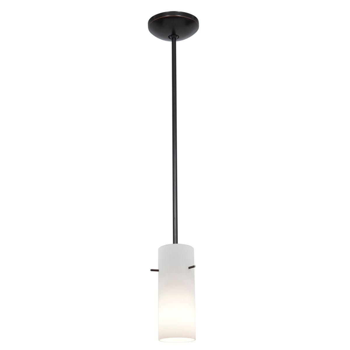Cylinder 4 in. Pendant Light, Opal Glass - Bees Lighting