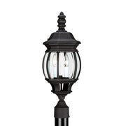 Wynfield 23" 2-Light Outdoor Post Lantern, Black Finish with Clear Glass - Bees Lighting