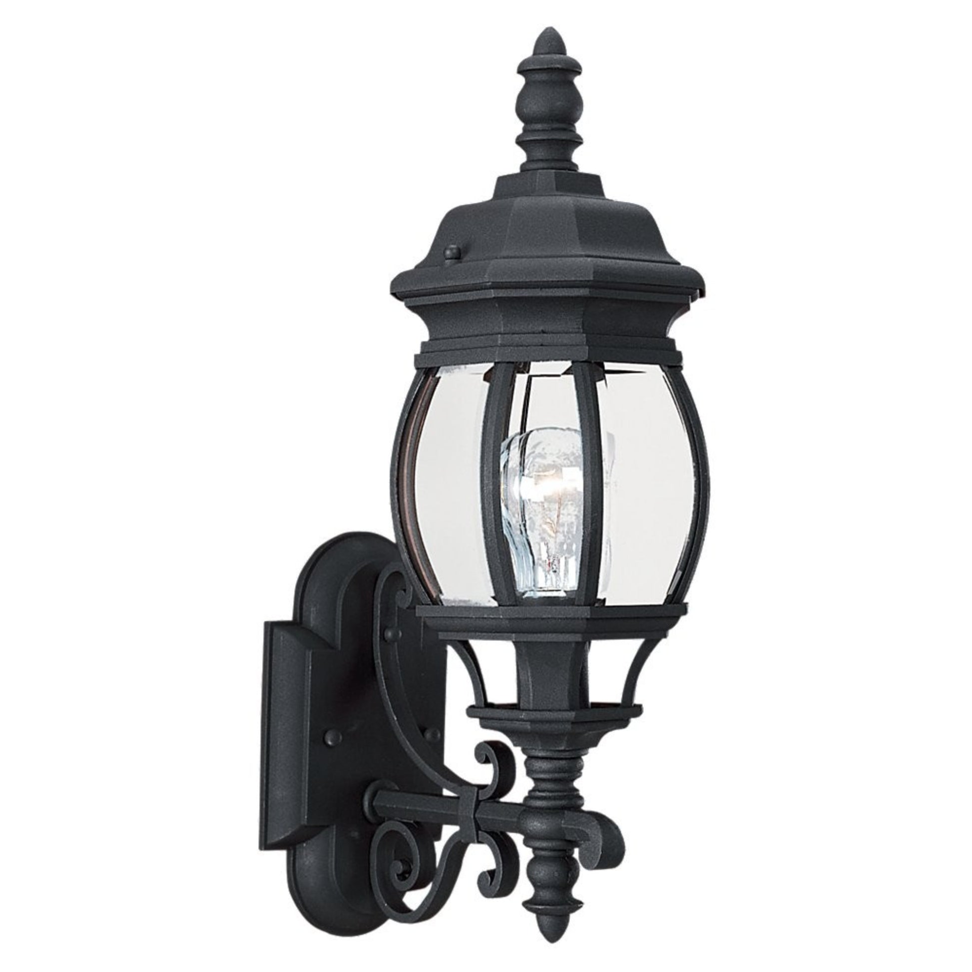 Wynfield 20" Outdoor Wall Lantern, Black Finish with Clear Glass - Bees Lighting