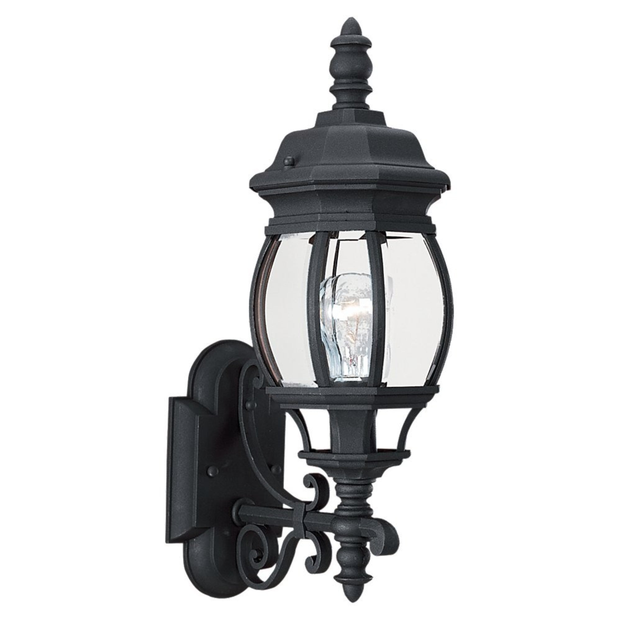Wynfield 20" Outdoor Wall Lantern, Black Finish with Clear Glass - Bees Lighting