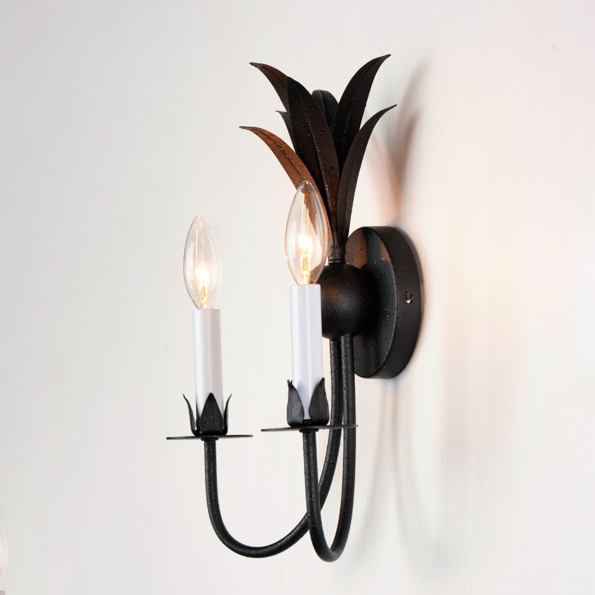 Paloma 16 in. 2 Lights Armed Sconce Black Finish - Bees Lighting
