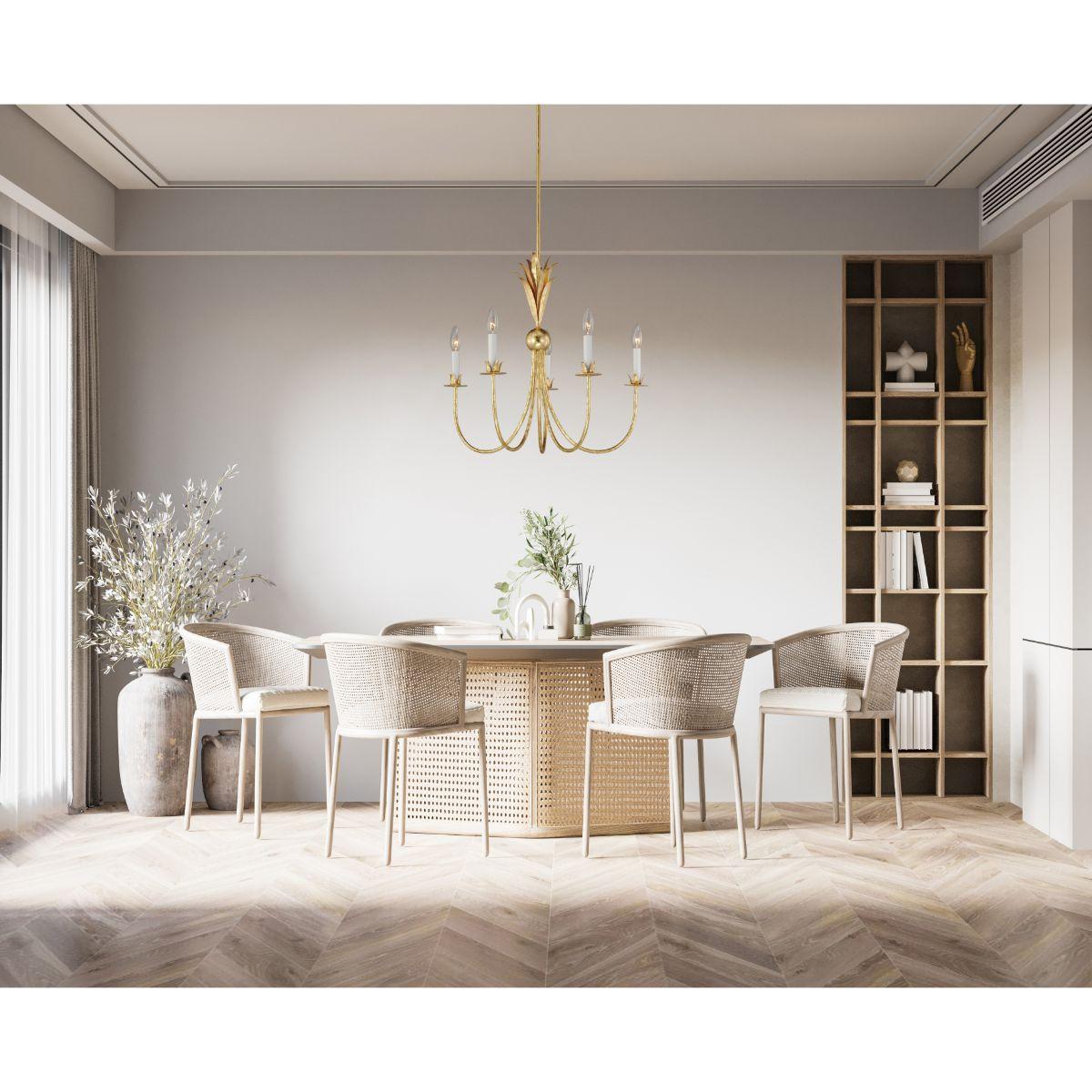 Paloma 26 in. 5 Lights Chandelier Gold finish - Bees Lighting