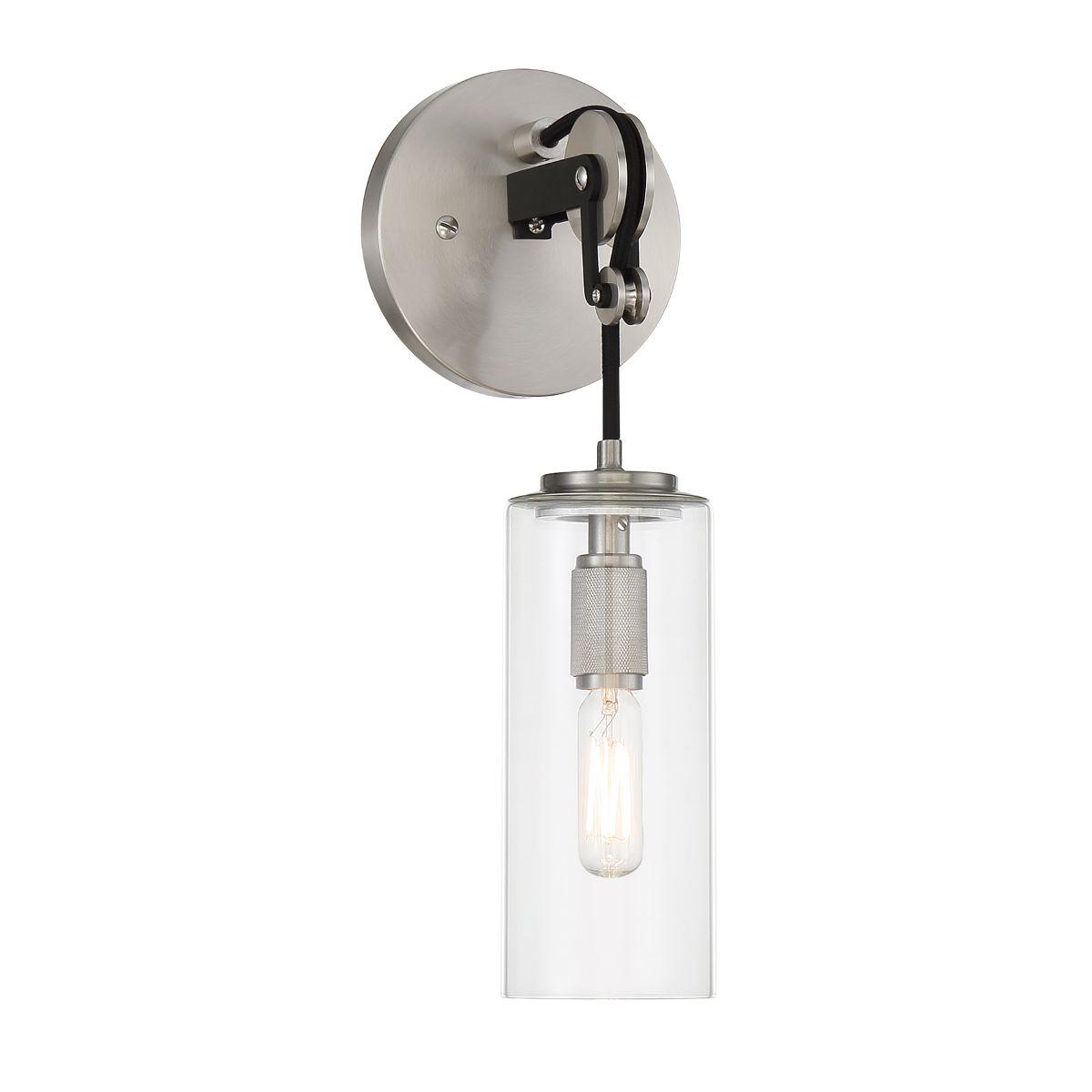 Pullman Junction 13 in. Wall Sconce Brushed Nickel & Black finish