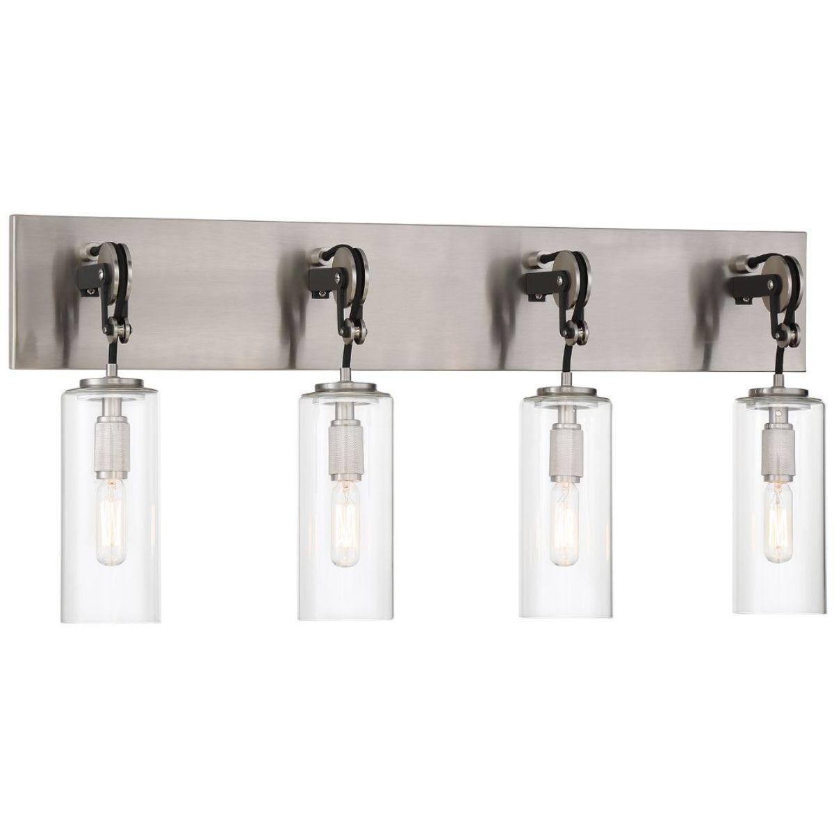 Pullman Junction 29 in. 4 Lights Vanity Light Brushed Nickel & Black finish - Bees Lighting
